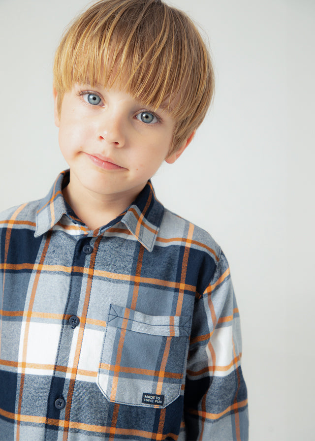 Blue & Orange Check Overshirt