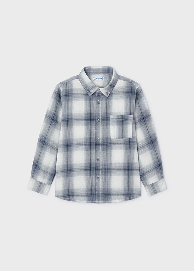 Blue & White L/S Check Shirt