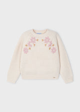 Knit Sweater w/ Flower Decal