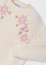 Knit Sweater w/ Flower Decal