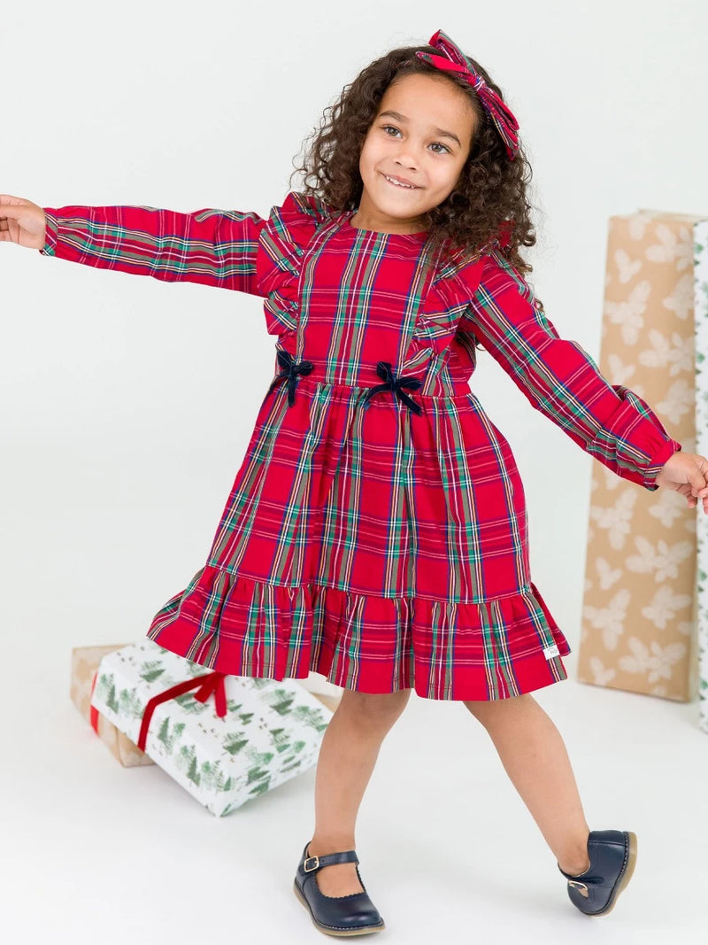 Tis The Season Plaid Ruffle Dress