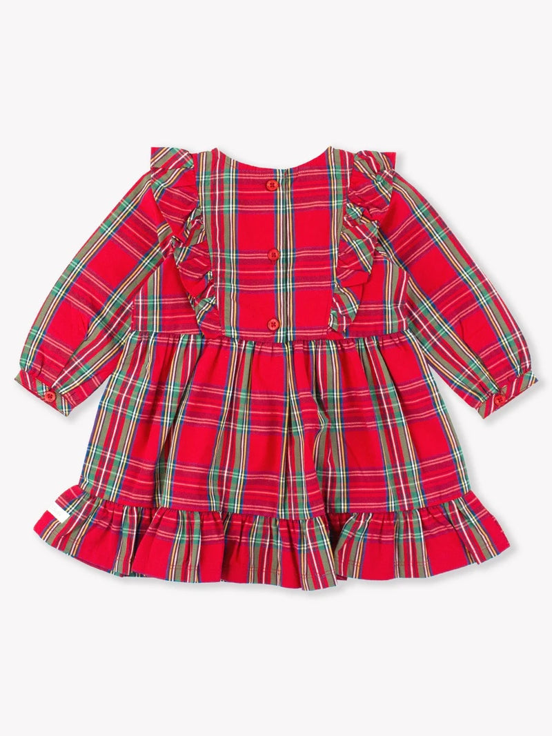 Tis The Season Plaid Ruffle Dress