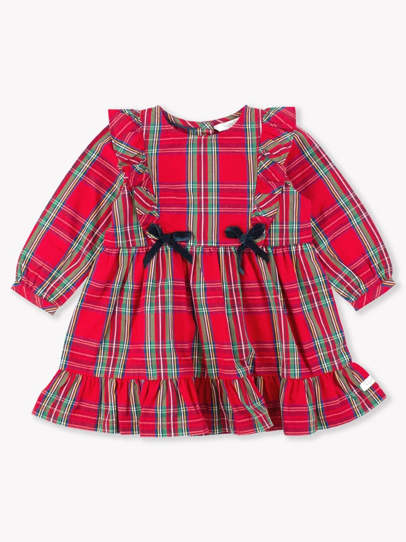 Tis The Season Plaid Ruffle Dress