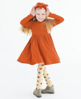 Rust Waffle Knit Twirl Dress