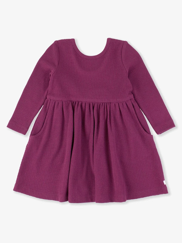 Eggplant Harvest Waffle Knit Twirl Dress