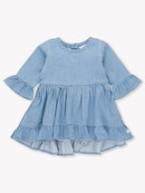 Light Denim Wash Ruffle Tunic Dress