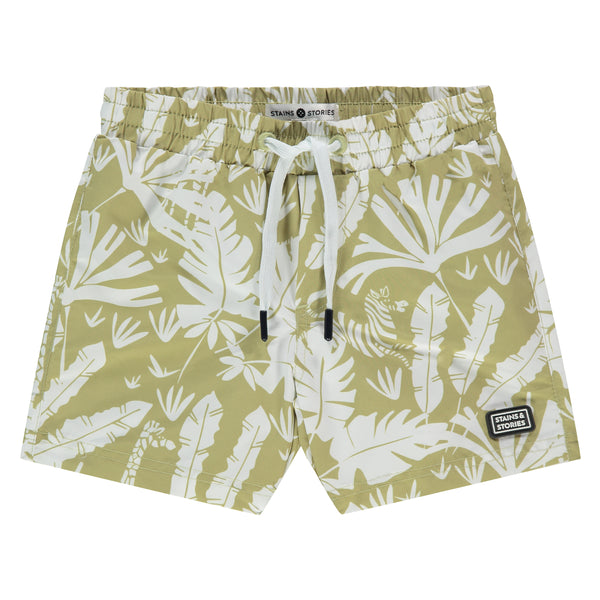 Green Palm Swim Short