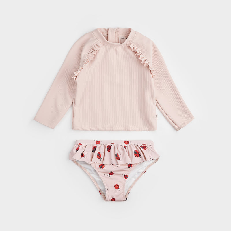 Ladybug L/S Two Piece Diaper Cover Swimsuit