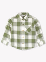 Dusty Olive Plaid Button Up Flannel