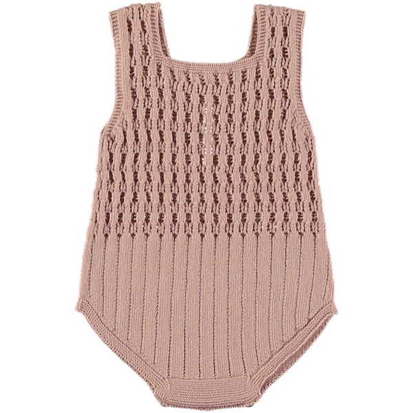 Lucky Knit Romper - Pale Rose