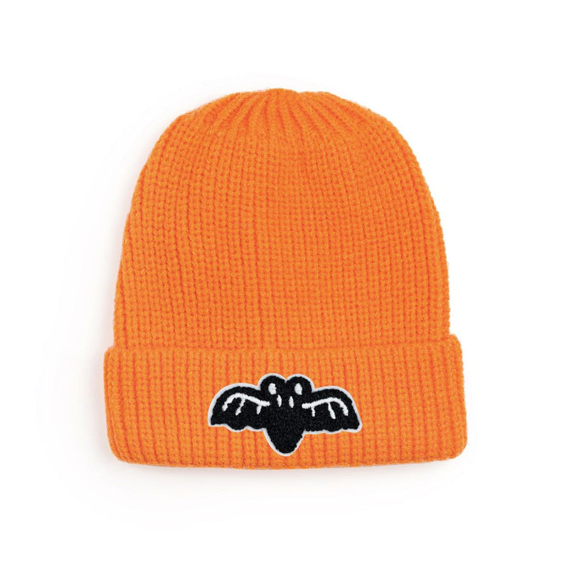 Bat Patch Halloween Beanie - Orange