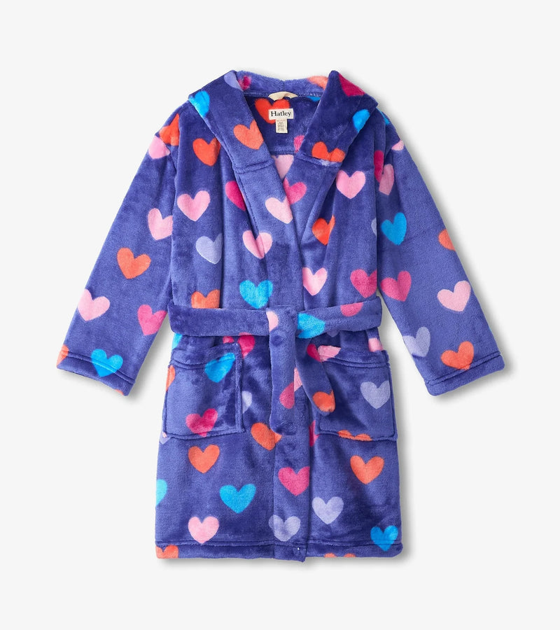 Hearts Fuzzy Fleece Robe