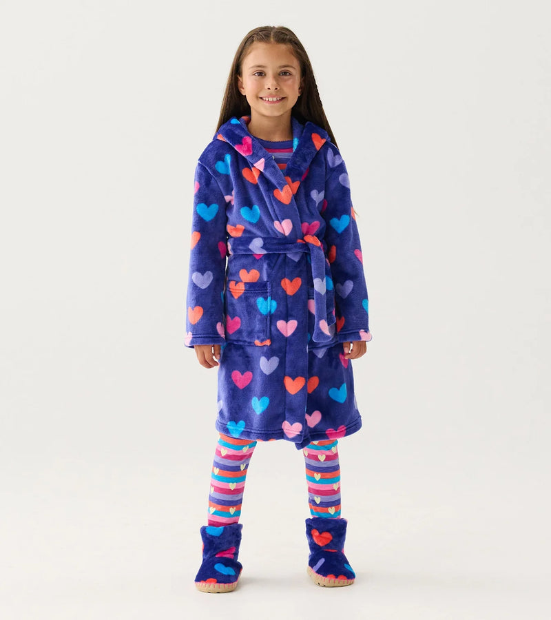 Hearts Fuzzy Fleece Robe