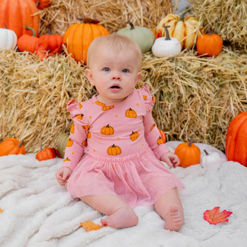 Pumpkin Blush L/S Tutu Bodysuit