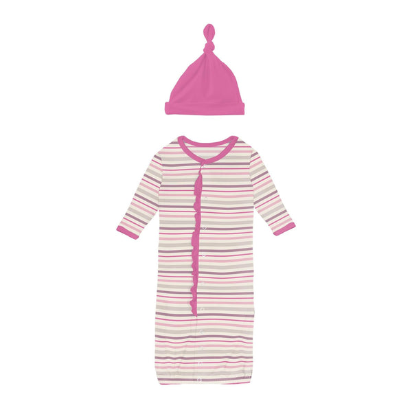 Whimsical Stripe Converter Gown & Knot Hat SET