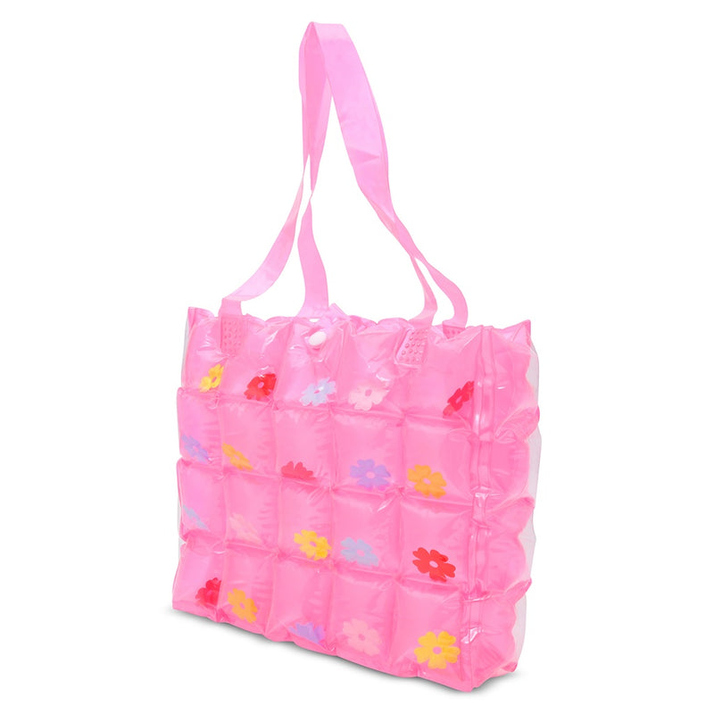 Pink Flower Bubble Tote Bag