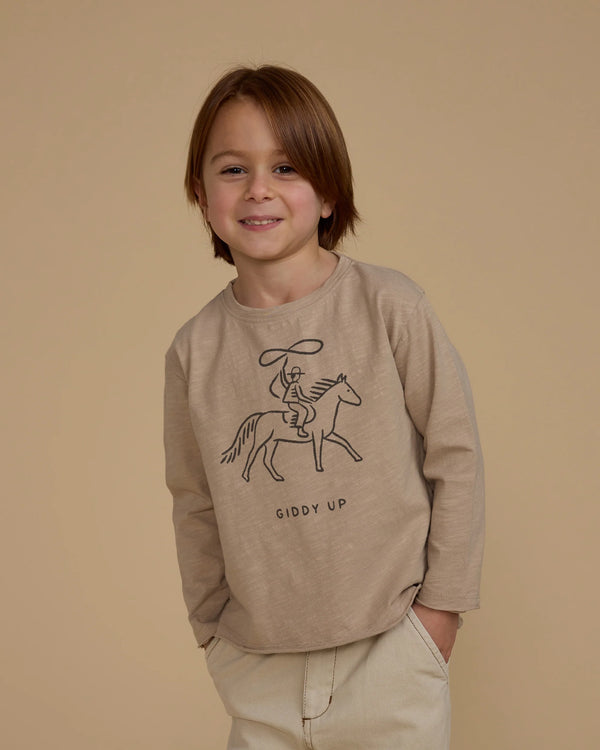 Raw Edge L/S Tee - Giddy Up