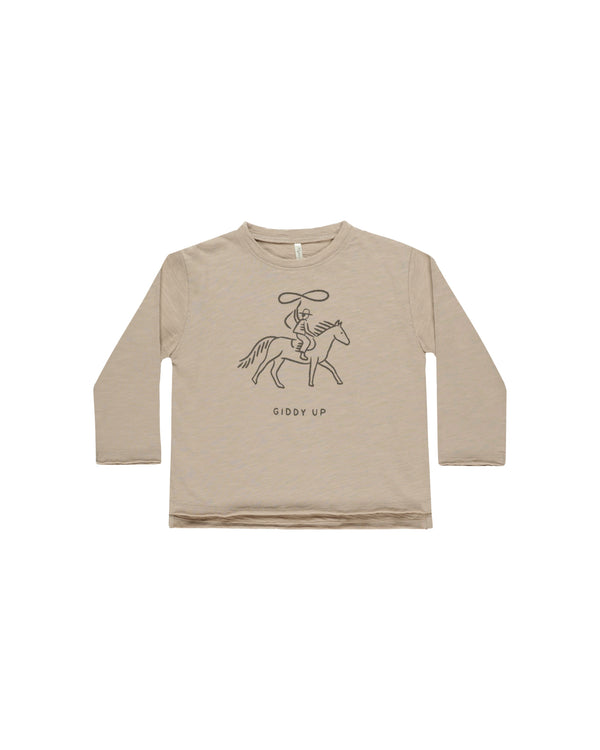 Raw Edge L/S Tee - Giddy Up