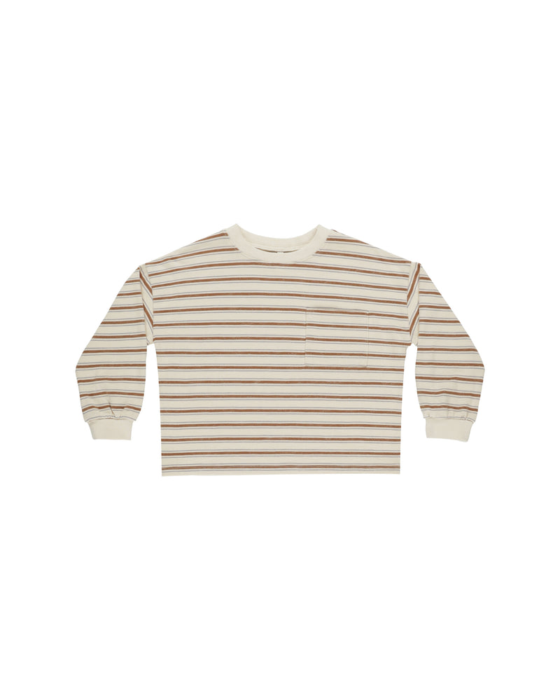 Relaxed L/S Tee -Saddle Stripe