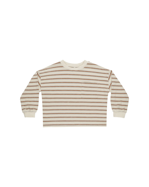 Relaxed L/S Tee -Saddle Stripe