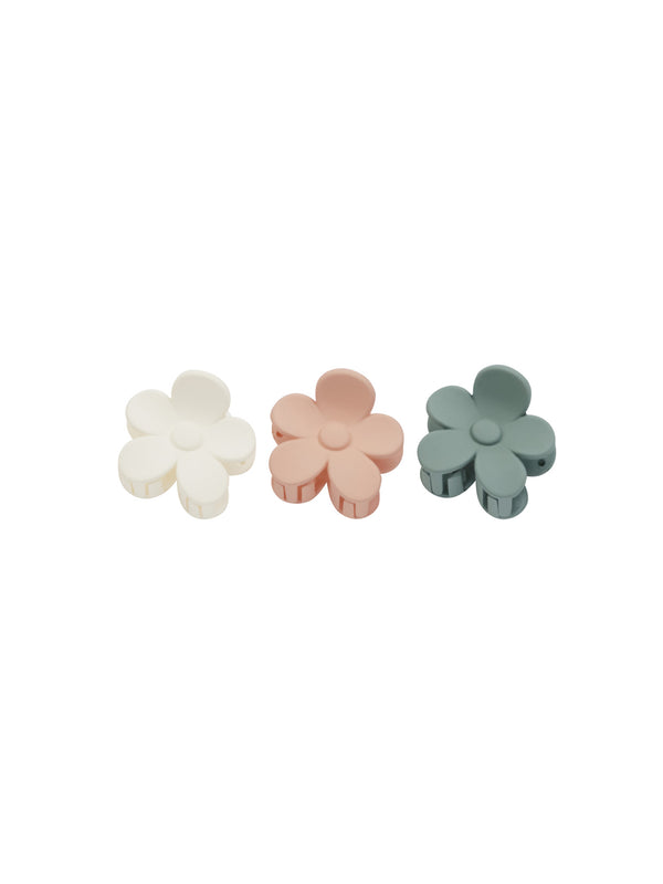 Flower Clip Set - Aqau/Ivory/Blush