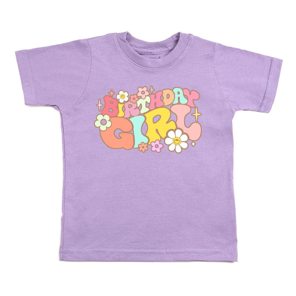 Groovy Birthday Girl SS Shirt - Lavender