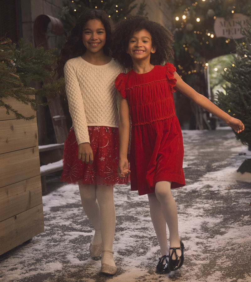 Red Sparkle Sweater Tulle Dress