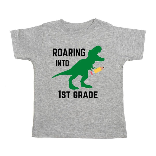 Roaring Into First Grade Short Sleeve - Gray 7/8