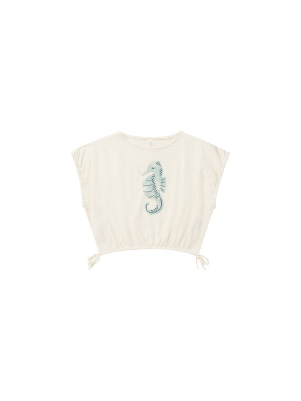 Seahorse Cropped Cinched Tee w/ Skirt SET