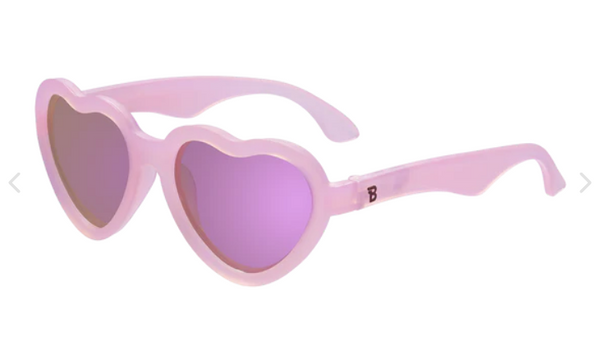 Frosted Pink Heart Polarized Sunglasses 0-2Y
