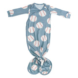 Boy Knotted Gown in Slugger color for infant boy.